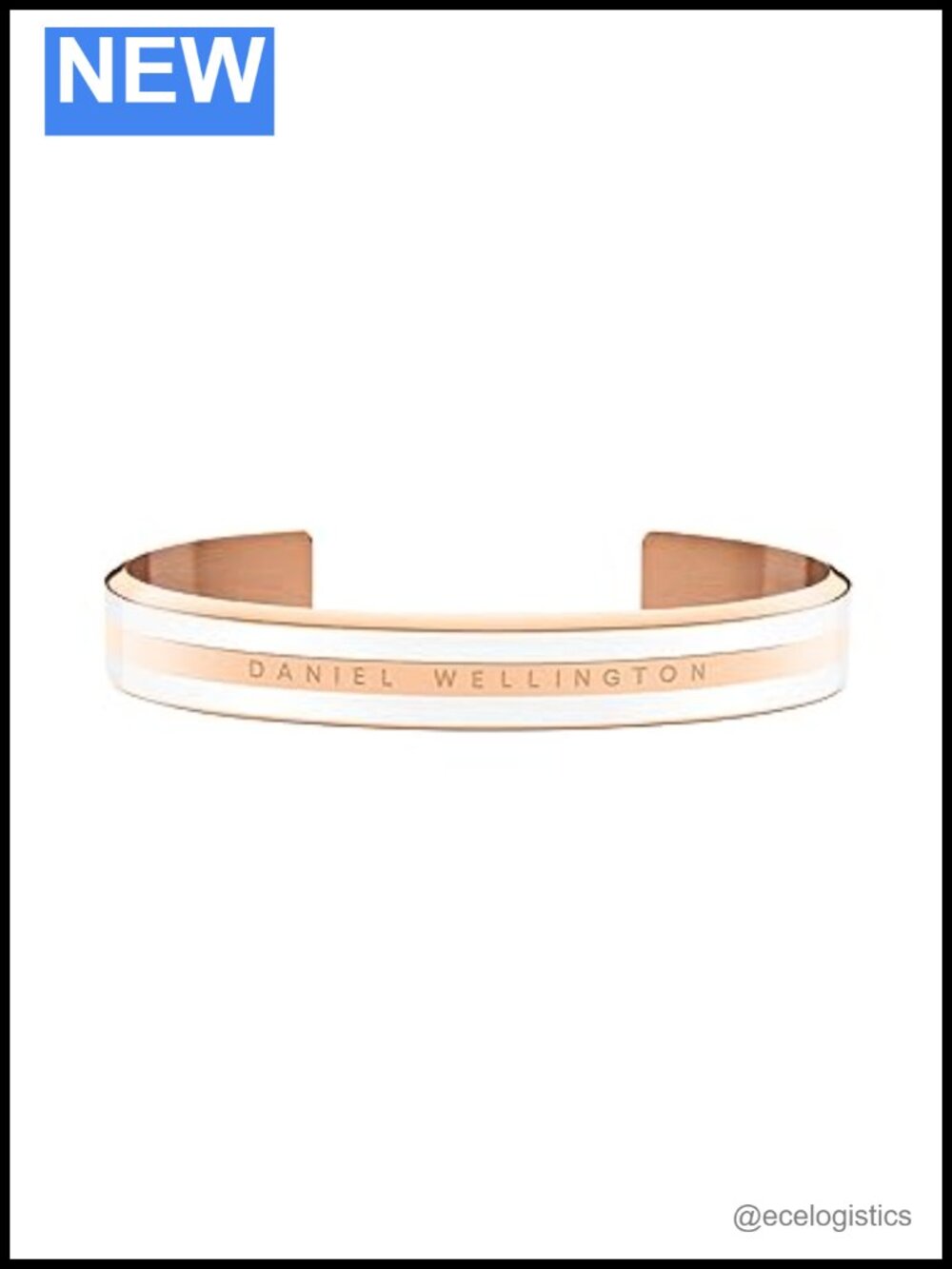 Rose Gold Plated Stainless Steel Enamel Cuff Bracelet Everyday Stackable Jewelry